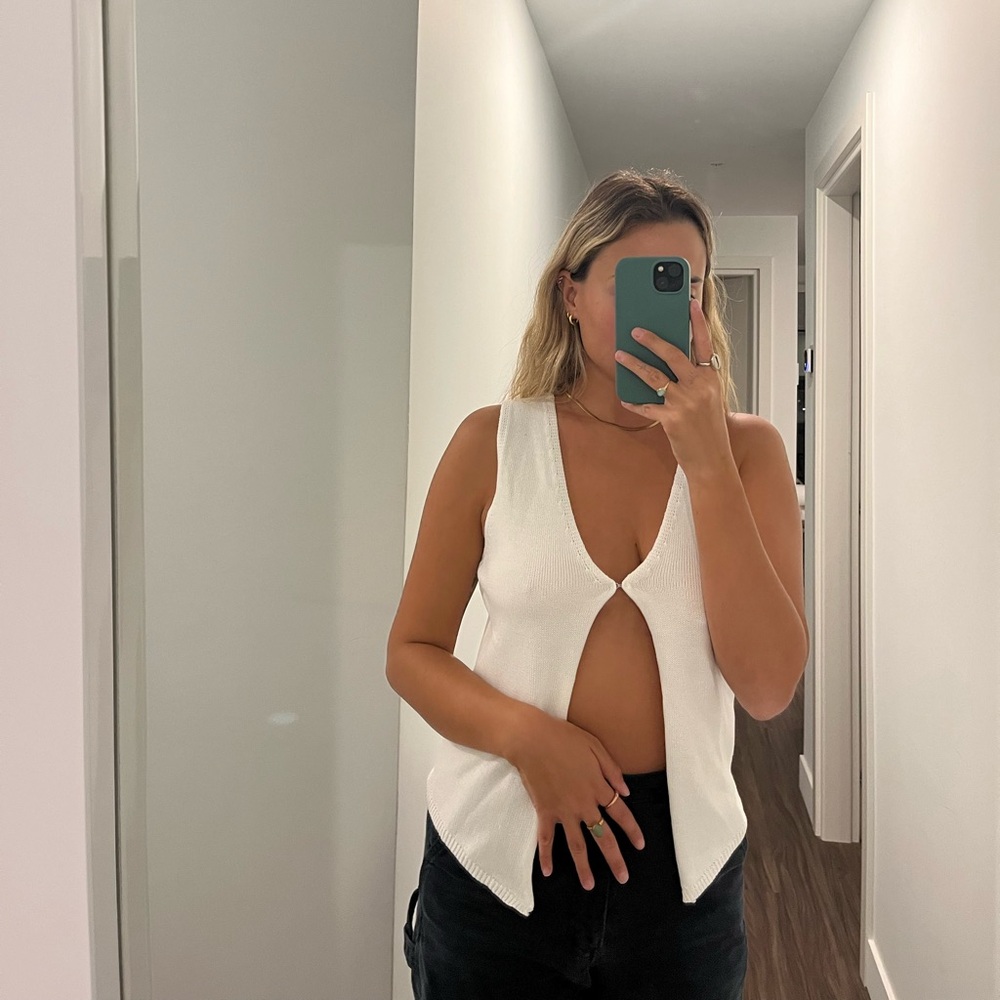 White cardigan